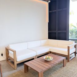 Luxury Teak Patio Sectional Sofa— FREE Delivery 🌴 (NEW)