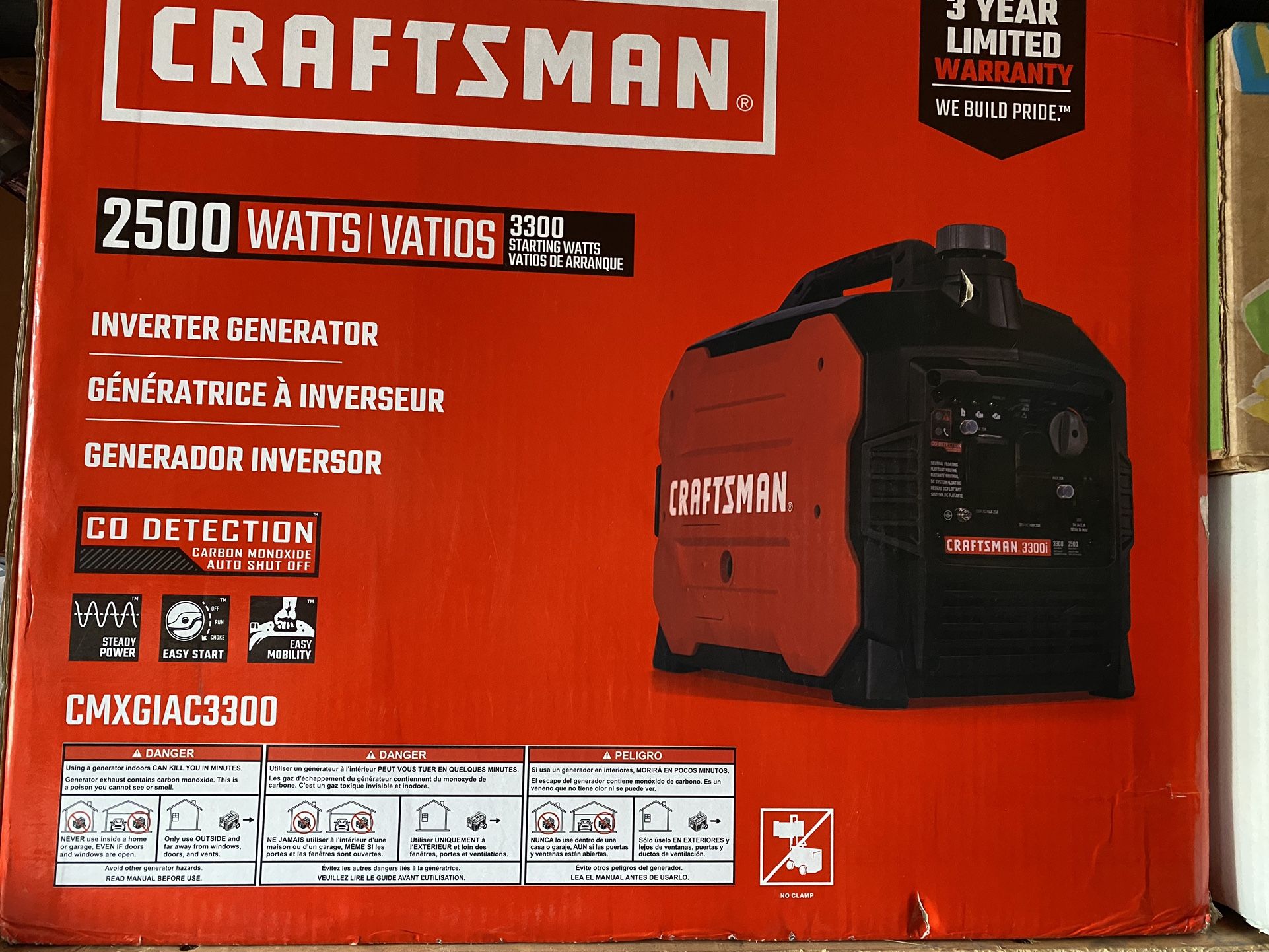 CRAFTSMAN INVERTER GENERATOR  #CMXGIAC3300  BRAND NEW (( Read Description Please 