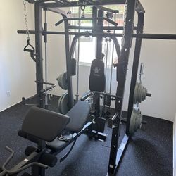 Vesta Fitness Smith Machine 1001 w/Bench Attachment | 245lb Cast Iron Olympic Weights | 7ft Olympic Bar | Fitness | Gym Equipment | FREE DELIVERY 🚚 