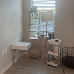 Room Decor , SIDE TABLE, Shelf, Lamp, Charging Cart 