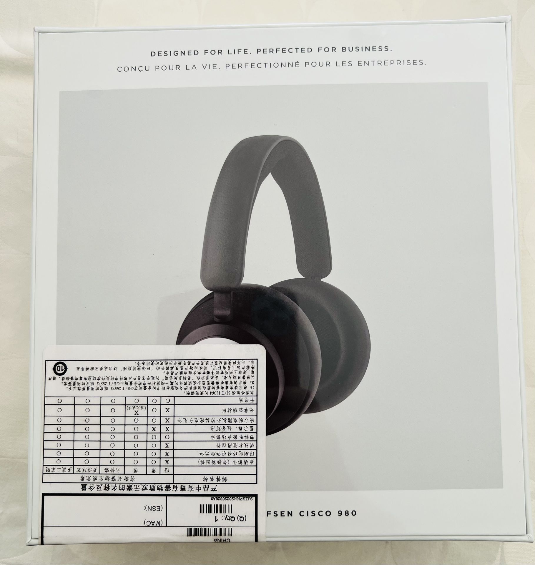 NWT!!! Bang & Olufsen Cisco 980 premium wireless over-ear headset HS-WL-98 Black