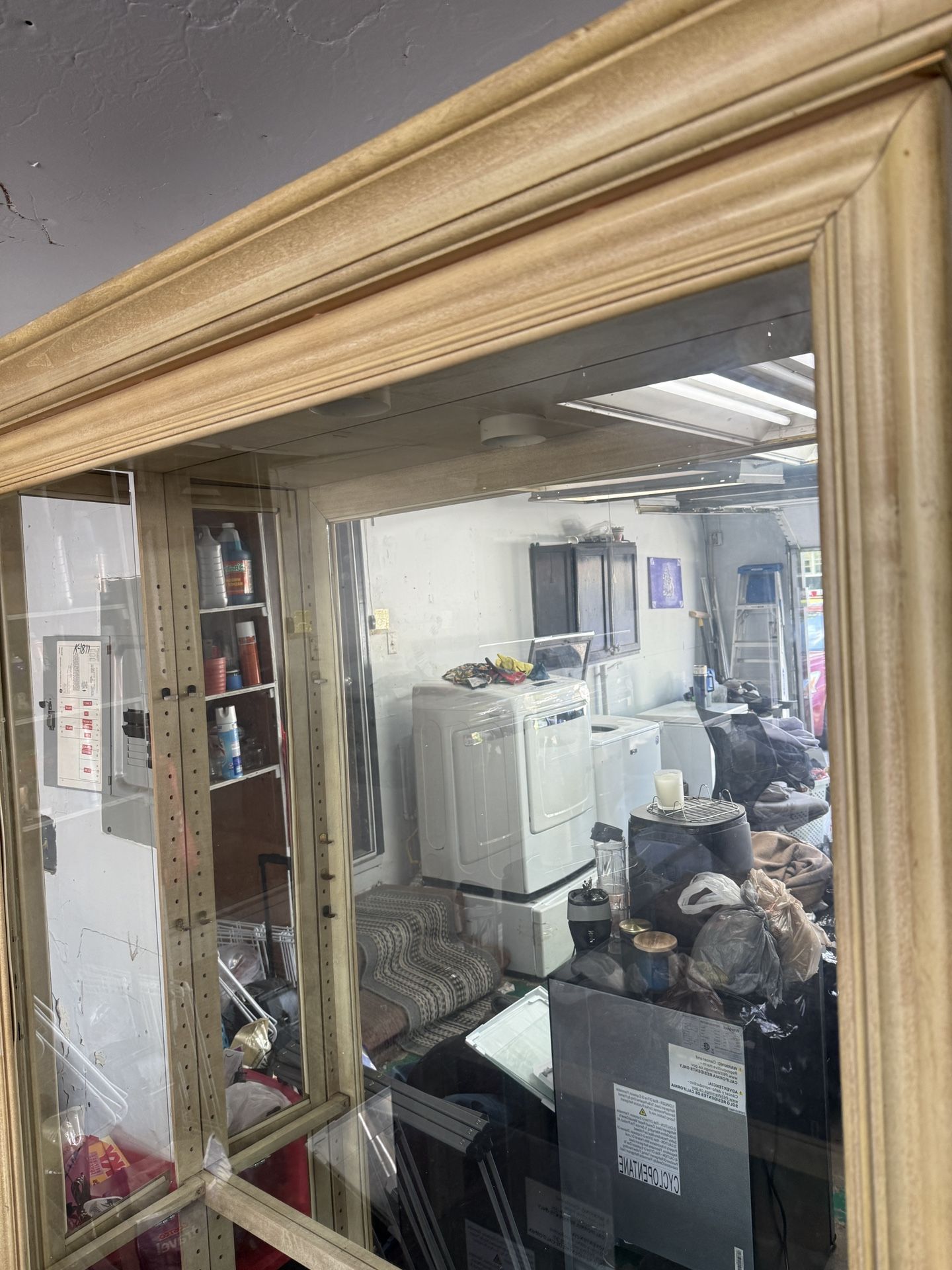 Large Antique Glass Cabinet 