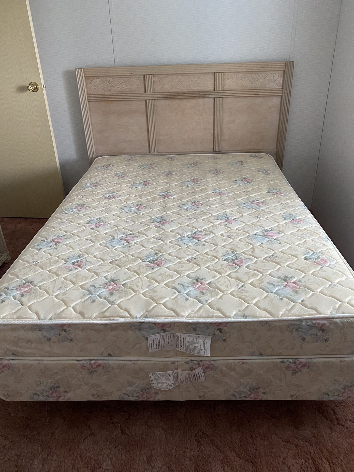 New Full Size Bed With Headboard, Dresser, And Two Tables