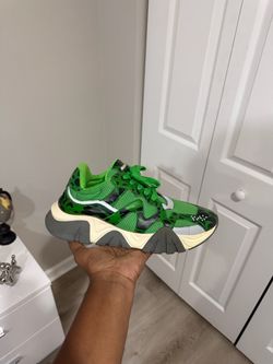 Versace Green Chunky Sneakers with Camo Print