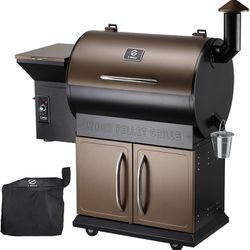 Z GRILLS Wood Pellet Grill Smoker with PID Control, Rain Cover, 700 sq. in Cooking Area for Outdoor BBQ, Smoke, Bake and Roast, 700D
