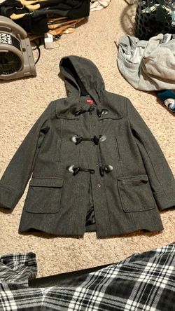 Dark Grey Duffle Coat with Hood