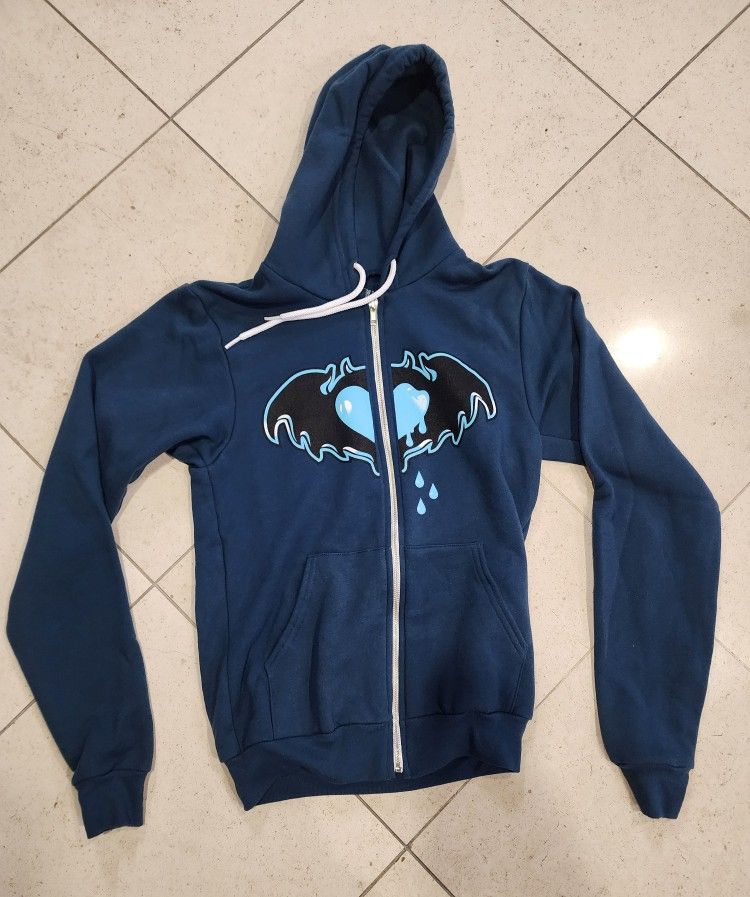 Clandestine Industries Hoodie With Bat Logo Mens Size Small
