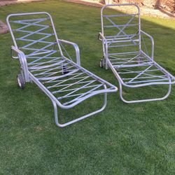 Pool Metal Lounge Chairs