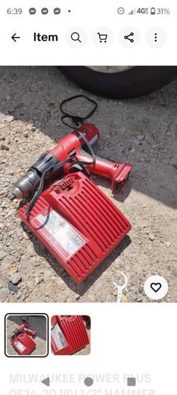 MILWAUKEE POWER PLUS 0524-20 18V 1/2" HAMMER POWER IMPACT DRILL With Charger