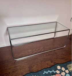 True MCM glass coffee table
