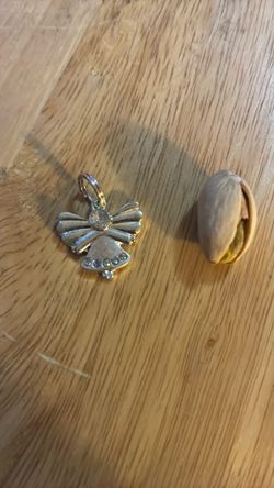 Silver Angel Pendents With Cubic Zirconia