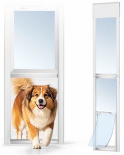 SLSY Dog Door for Sliding Glass Doors Adjustable Height 68.9" to 92.5" XS/S/M/L
