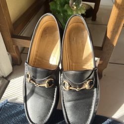 Black Gucci Loafers Leather Size 10.5