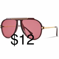 Pro Acme Oversized Aviator Sunglasses for Women Men, 70s Retro Aviators Style with Tangle Free Top Bar Design