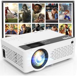 TMY 1080P Full HD Portable Mini Projector, Bluetooth Movie Projector, Compatible with TV Stick/Smartphone/ PC/Game Console/HDMI/USB