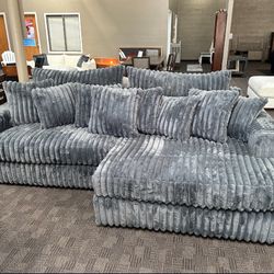 Big Soft White Cream Sectional Couch