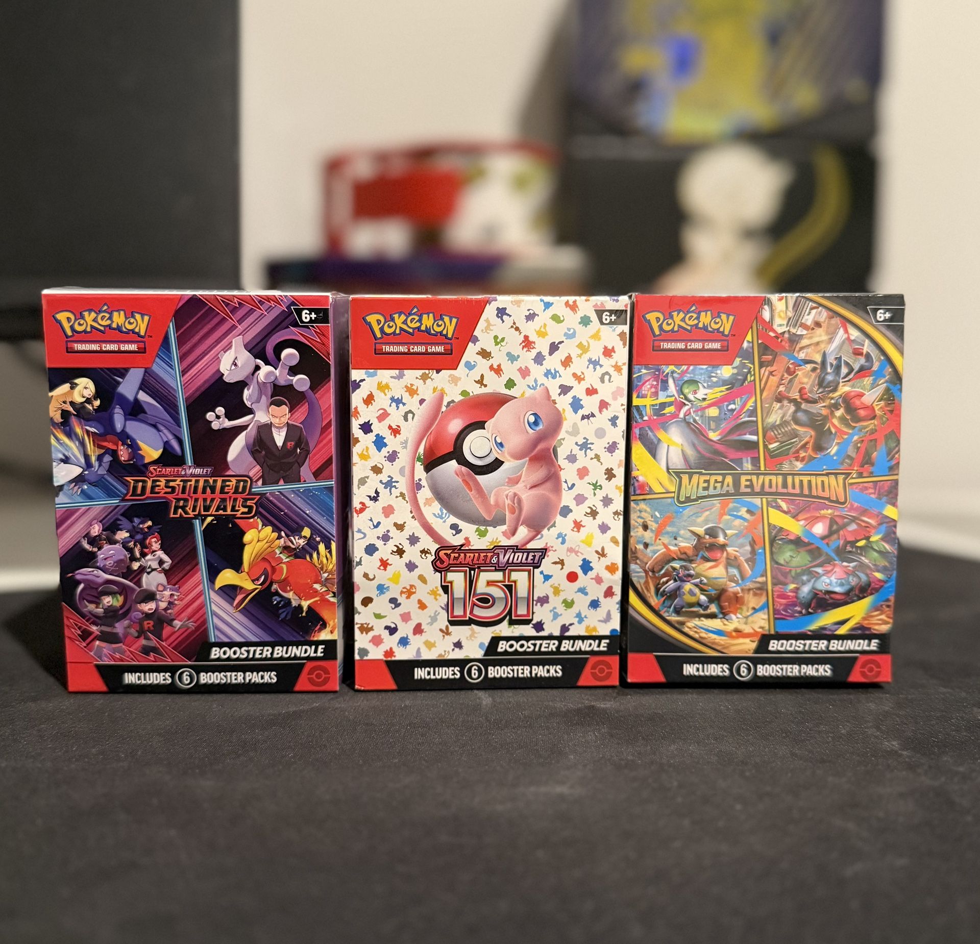 Pokemon- 3 Bundles (151, Destined Rivals, Mega Evolution)