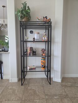 Black Metal and Glass Shelf