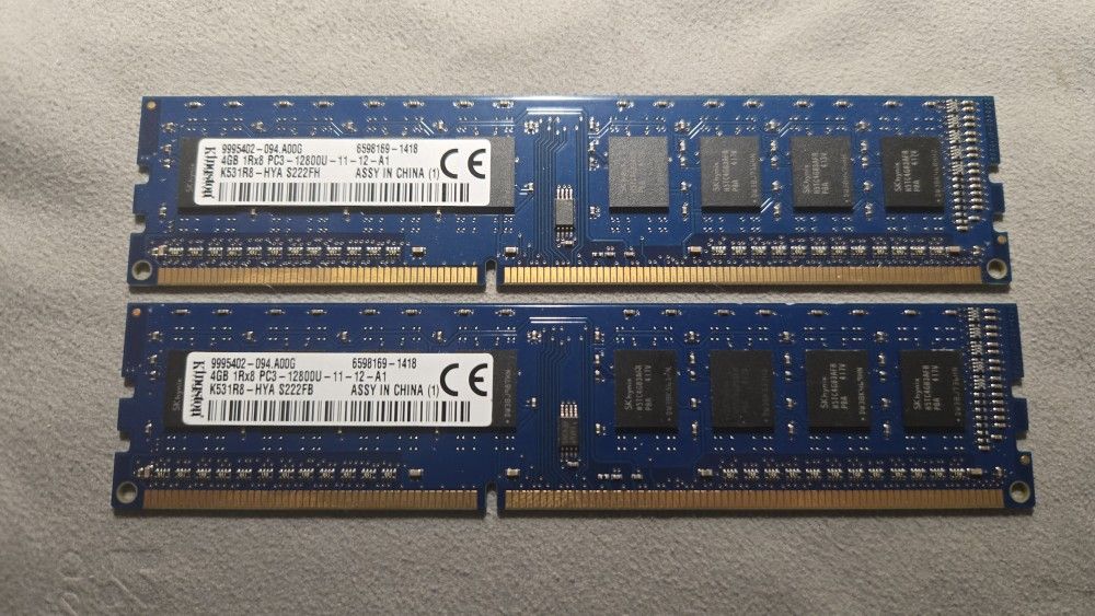 8GB (2x4GB) Kingston DDR3 RAM