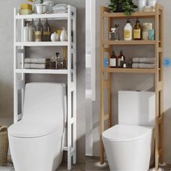 New In Box $40 Each Adjustable Height Restroom Toilet Shelf Cabinet Black Or Teak Color 