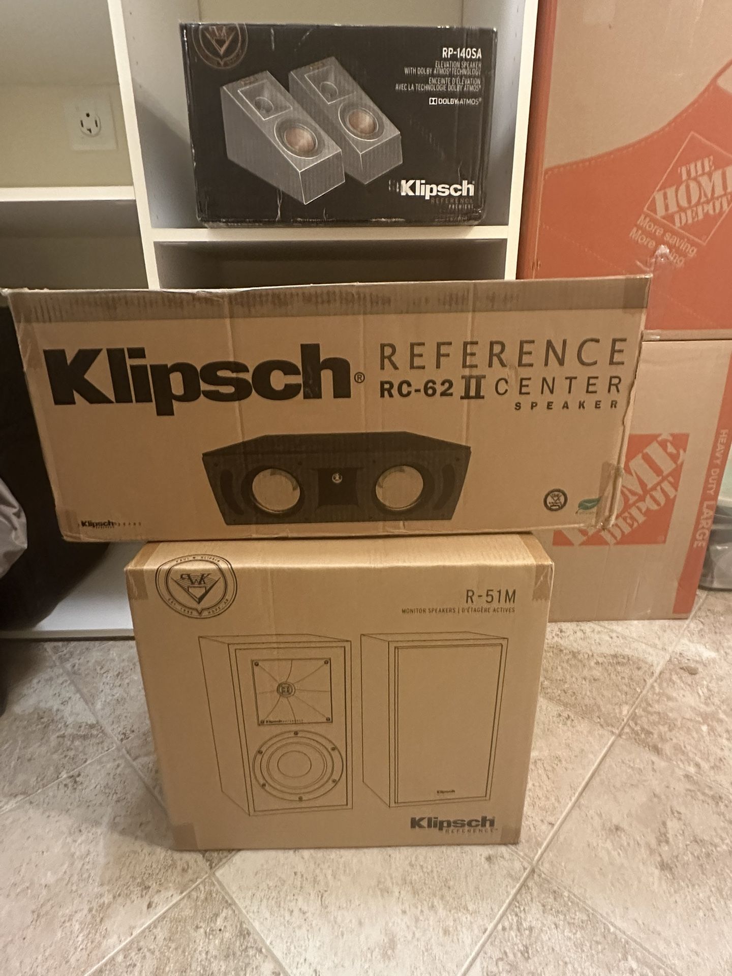 Klipsch RP 140SA Dolby Atmos, RC 62 II, R51M speakers black