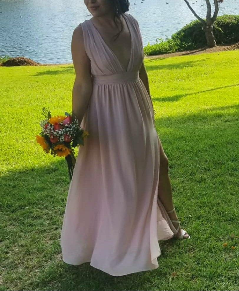 Lulus Bridesmaid | Heavenly Hues Blush Maxi Dress Size M
