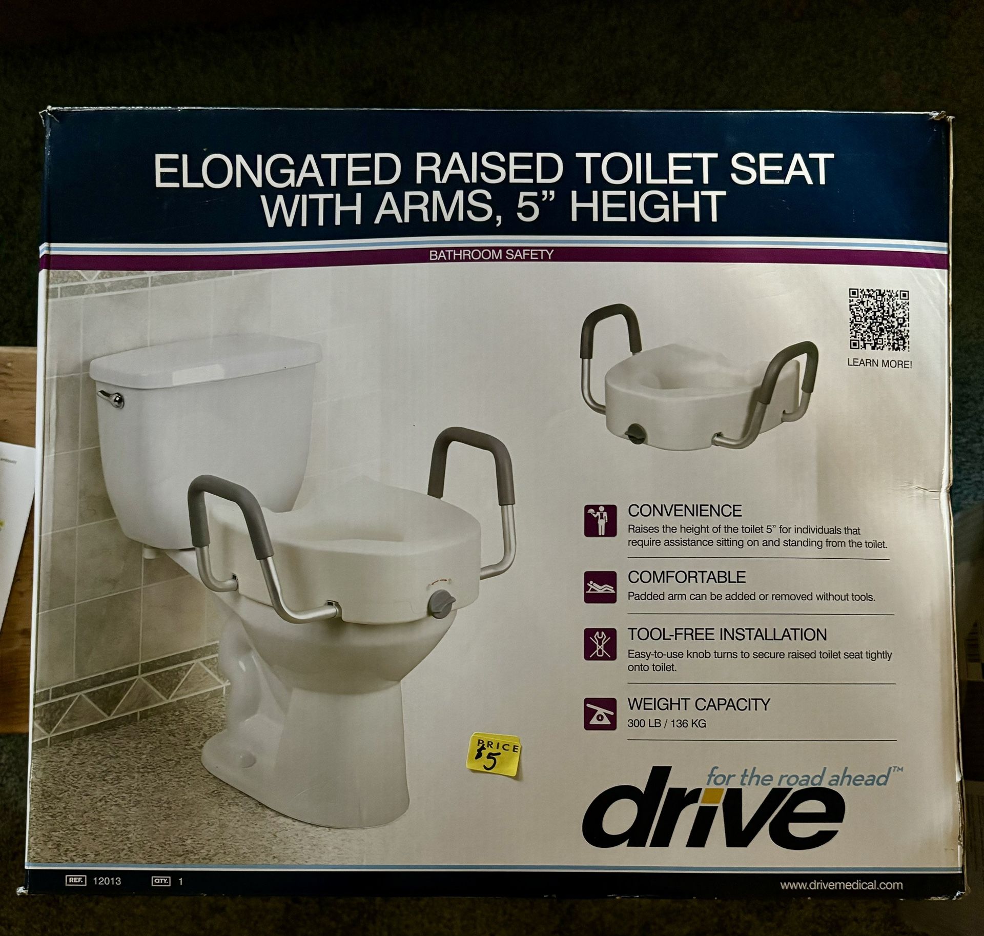 New Drive Elevated Toilet Seat Rails