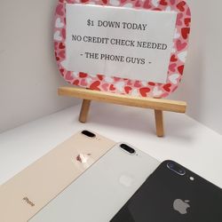 Apple IPhone 8 Plus Unlocked / IPhone 8 Unlocked  - 90 Days Warranty - $1 Down - NO CREDIT Needed