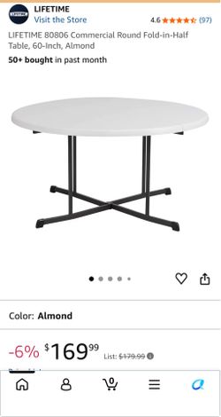 Lifetime commercial 60” folding table