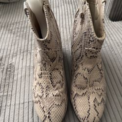 New Faux Snake Skin Ankle Boots