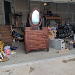 Antique Dresser With Mirror 