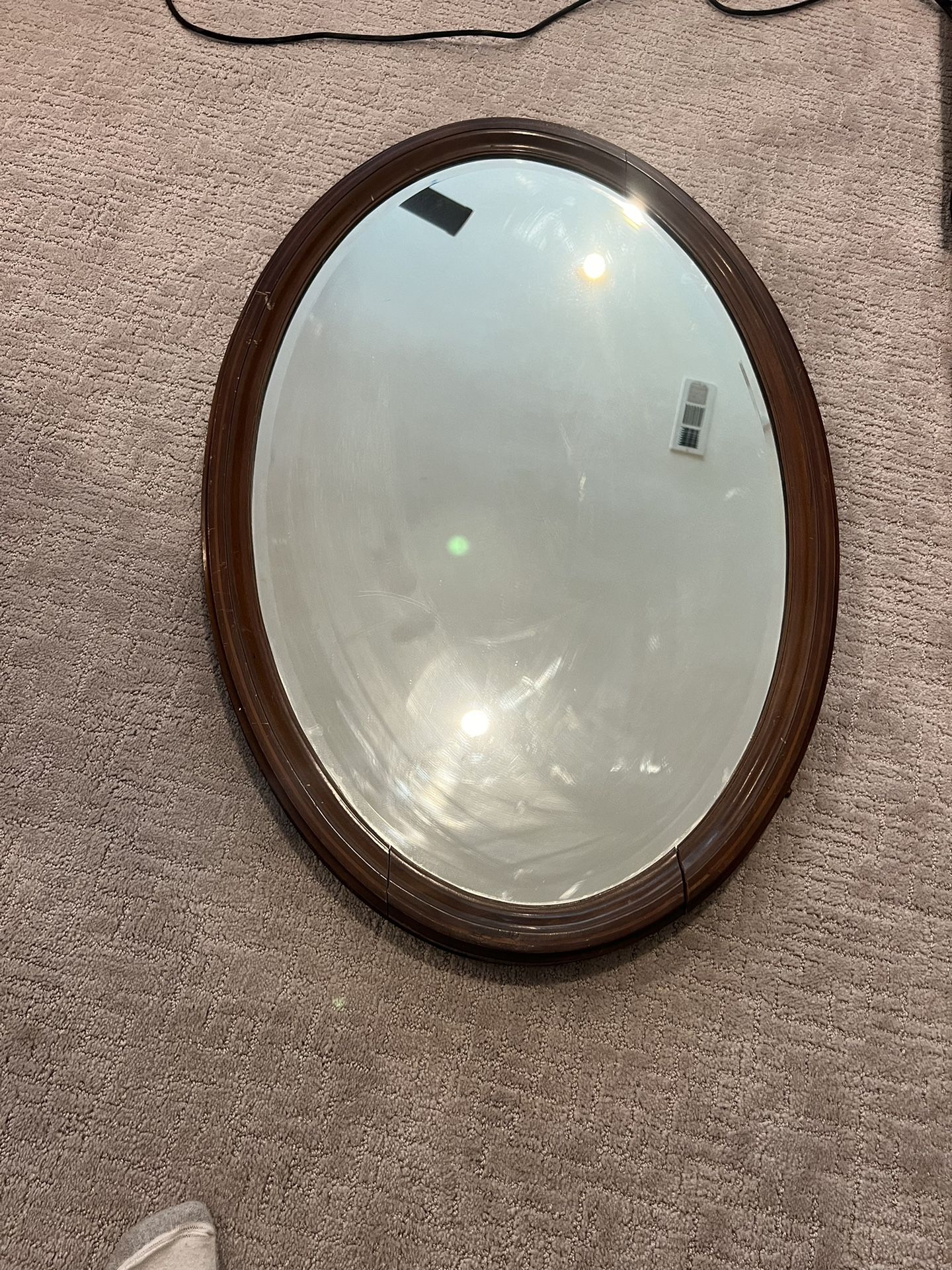 Glass Oval Mirror