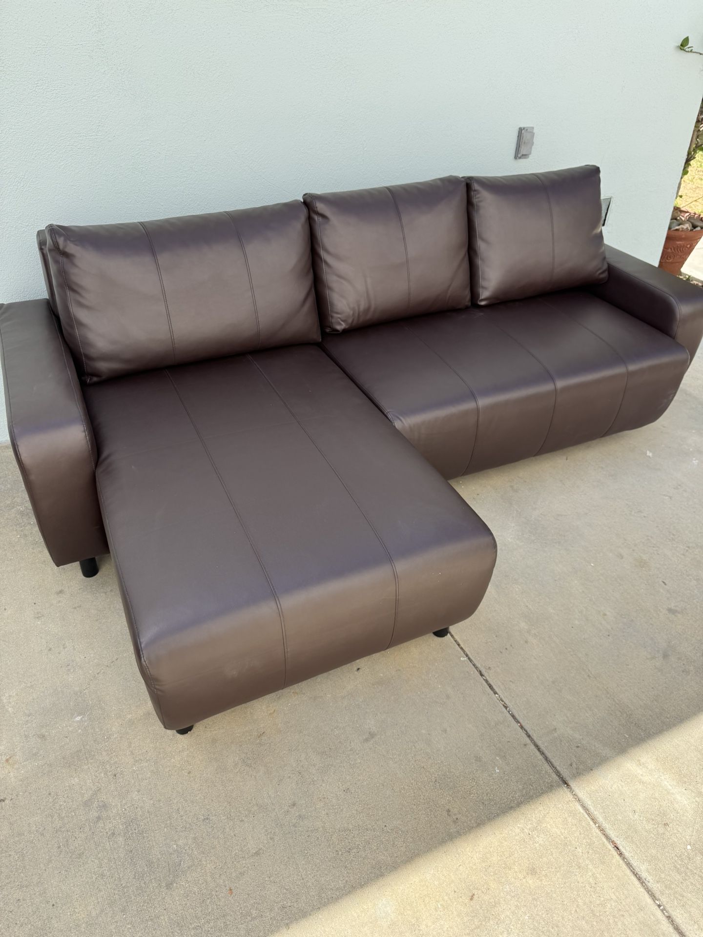 Brown Leather Couch Good Condition