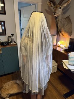Champagne Fingertip Wedding Veil With Crystal Beading