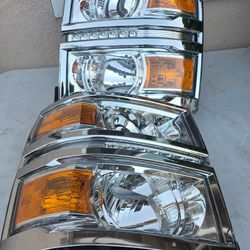 14-15 Chevrolet Silverado LED DRL Projector Headlights Luces Calaveras Micas Faros Faroles Headlamps Chevy Focos