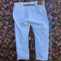 Levi’s  stroud Denim Jeans 501 W42 L32 Used  White   Pre Owned 