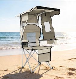 Folding Beach Chair with Canopy Shade