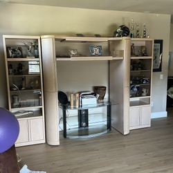 Large 3 Piece White Washed Oak Cabinet