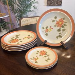 Vintage Hand Painted Stoneware Dishes