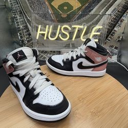 Nike Jordan 1 Mid (PS) White/Black/Rust Pnk Size 12.5C