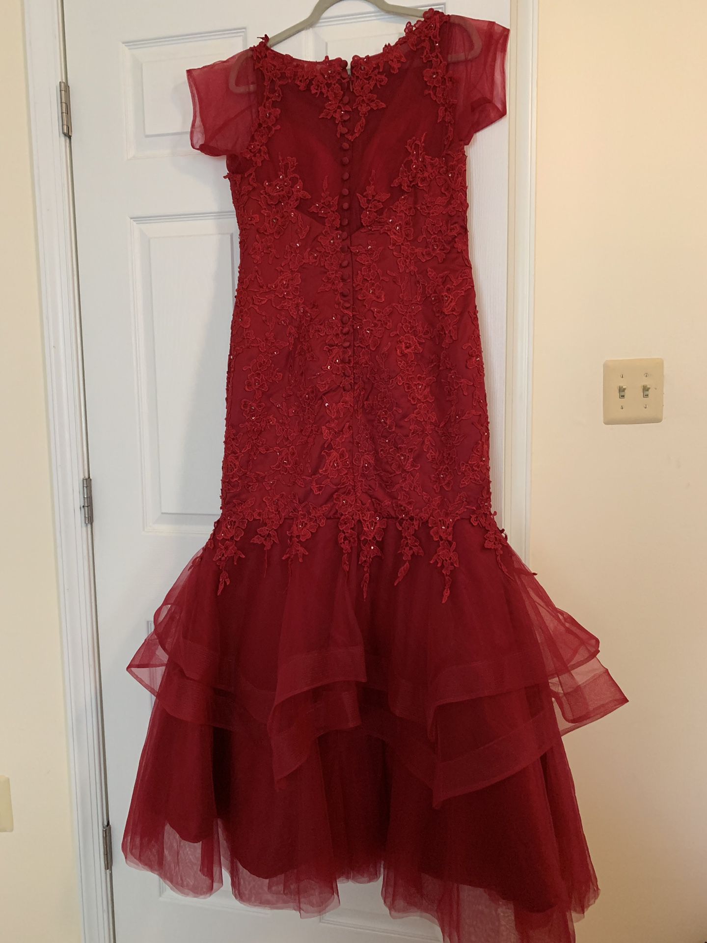 Burgundy prom dress size 16