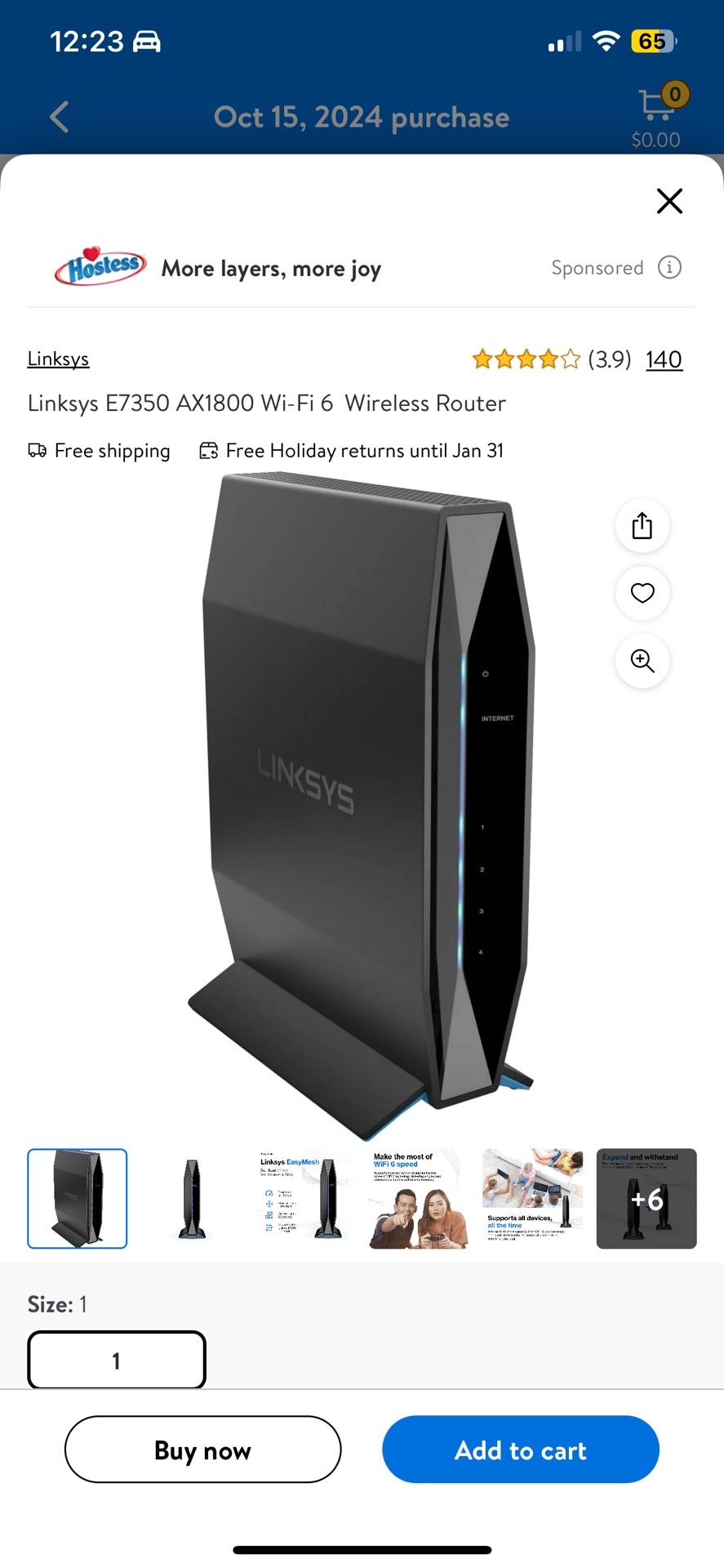 Linksys E7350 AX1800 Wi-Fi 6 Wireless Router