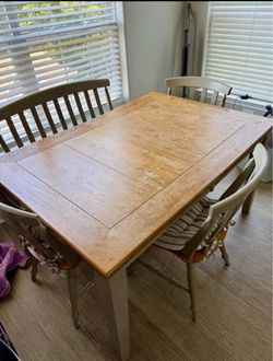 Boston Interiors "Hopkinton" Farmhouse Dining Set - Table, Bench & 4 Chairs MOVING MAKE AN OFFER