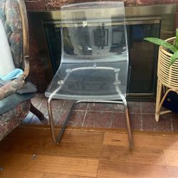 Clear Chair Chrome Legs $25 Firm