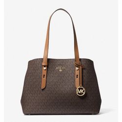 Michael Kors Women's Brown Mel Medium Logo Tote Bag **BRAND NEW TAGS STILL ATTACHED***