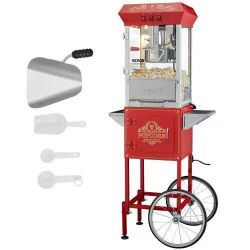 Popcorn Popper Machine 8 Oz Popcorn Maker with Cart 850W 48 Cups Red#421