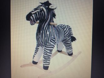Happy Trails Plush Rocking Zebra - Black And White