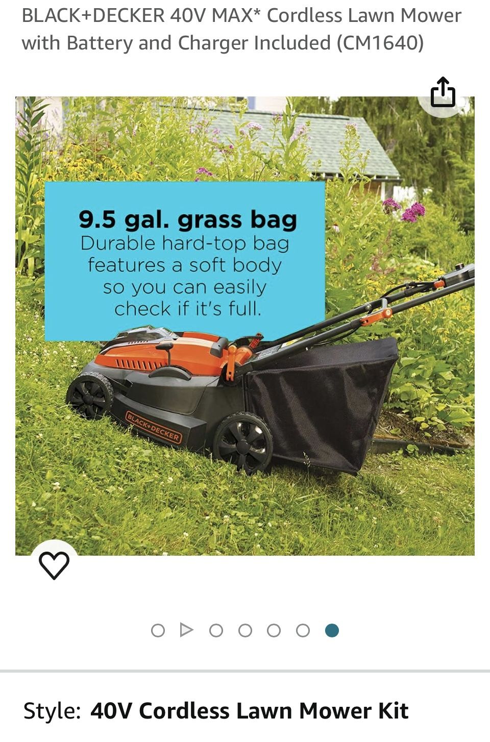 Battery Powered Black And Decker Lawn Mower.