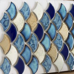 Tile Dragon Scale Blue