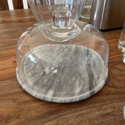 Crate And barrel marble Dome Platter